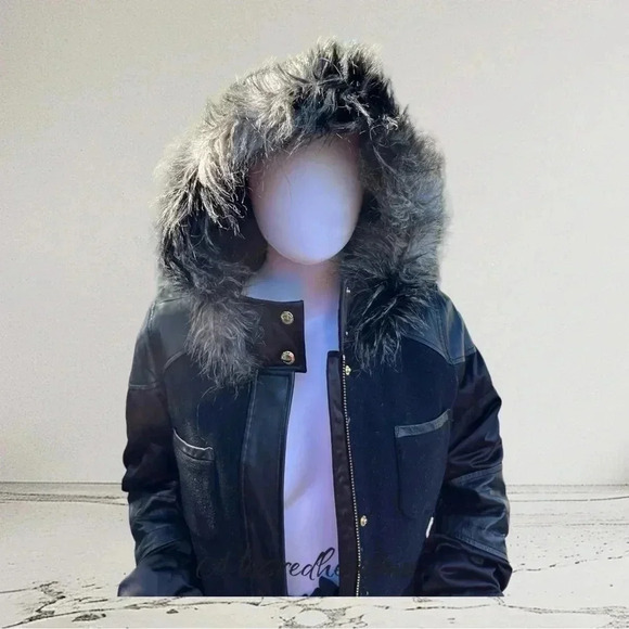 Juicy Couture Faux Leather and Fabric Coat - Small - Picture 5 of 7